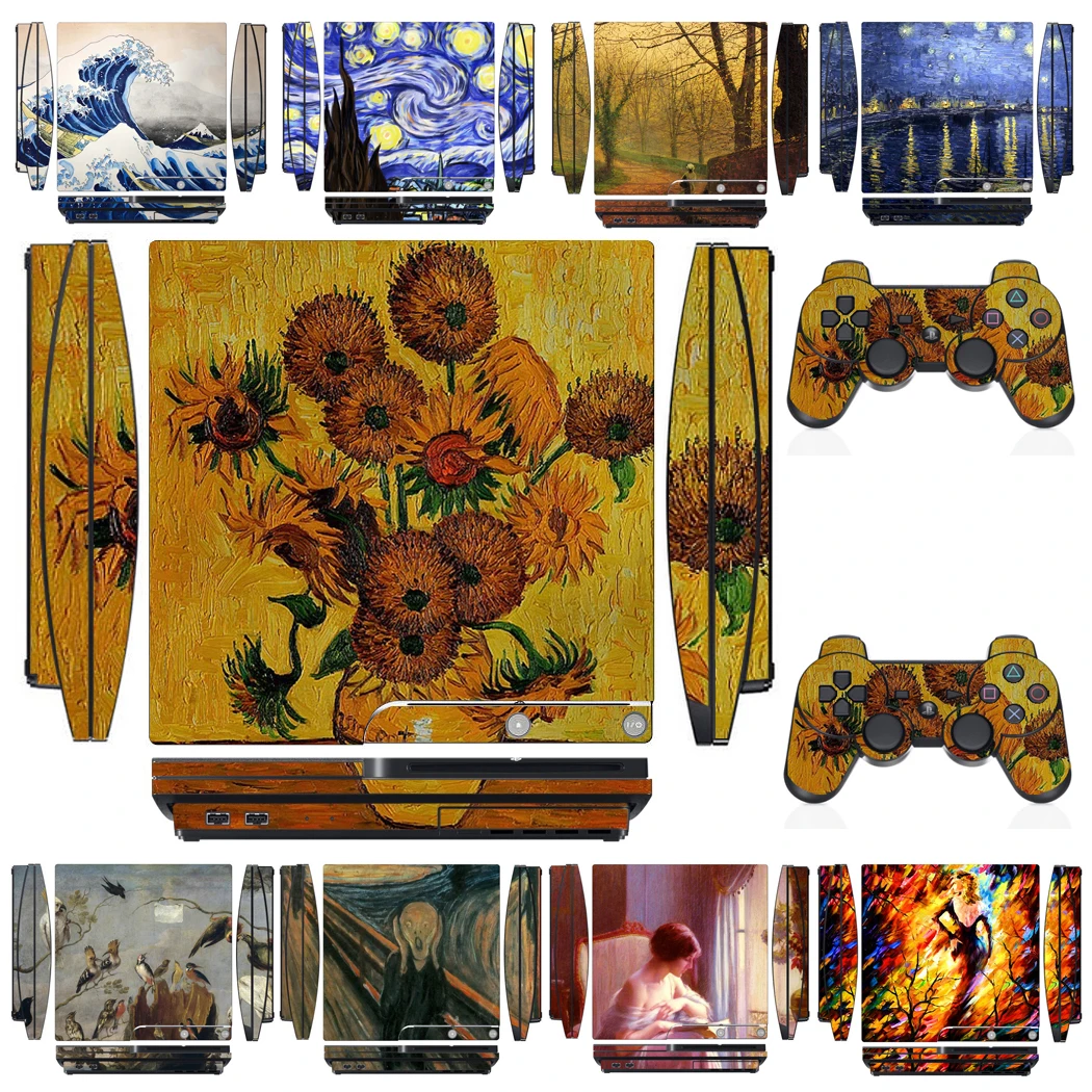 Dipinti 1751 Vinile Skin Sticker Protector Per Sony Ps3 Slim Playstation 3 Slim E 2 Adesivi Per Pelli Controller