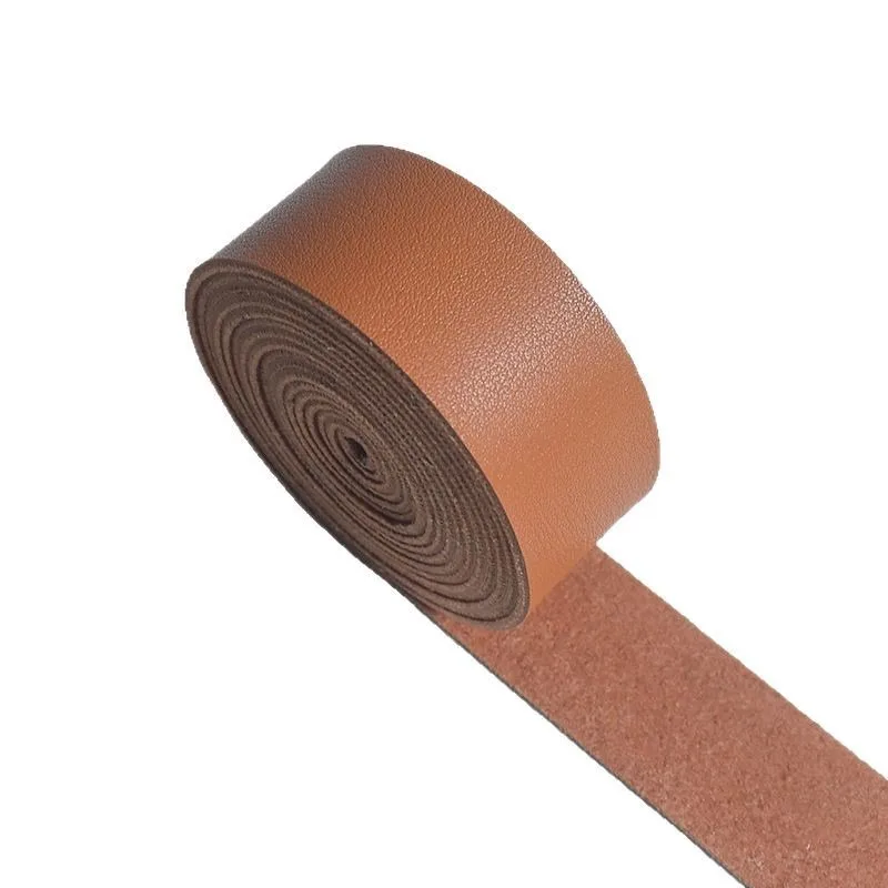 2.5cmx2m 롤 PU 가죽 스트립 디스트레스드 패턴 소프트 DIY 재료 1.8mm 두께 에징 스트립 소가죽
