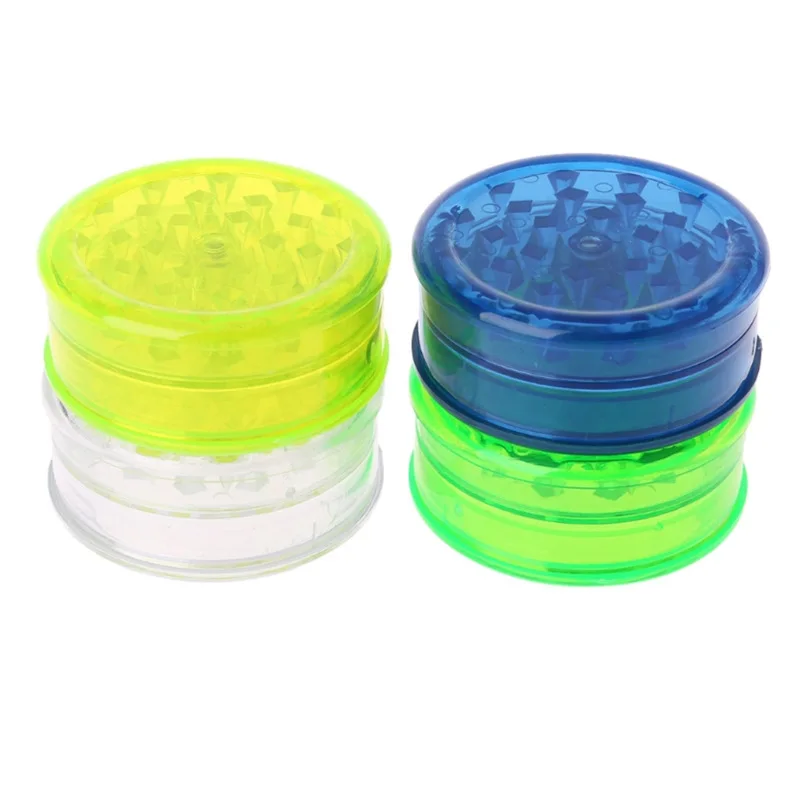 3Pcs 60MM 3 Layer Plastic Tobacco Herb Grinder Smoking Accessories Round Shape Crusher for Smoke 3