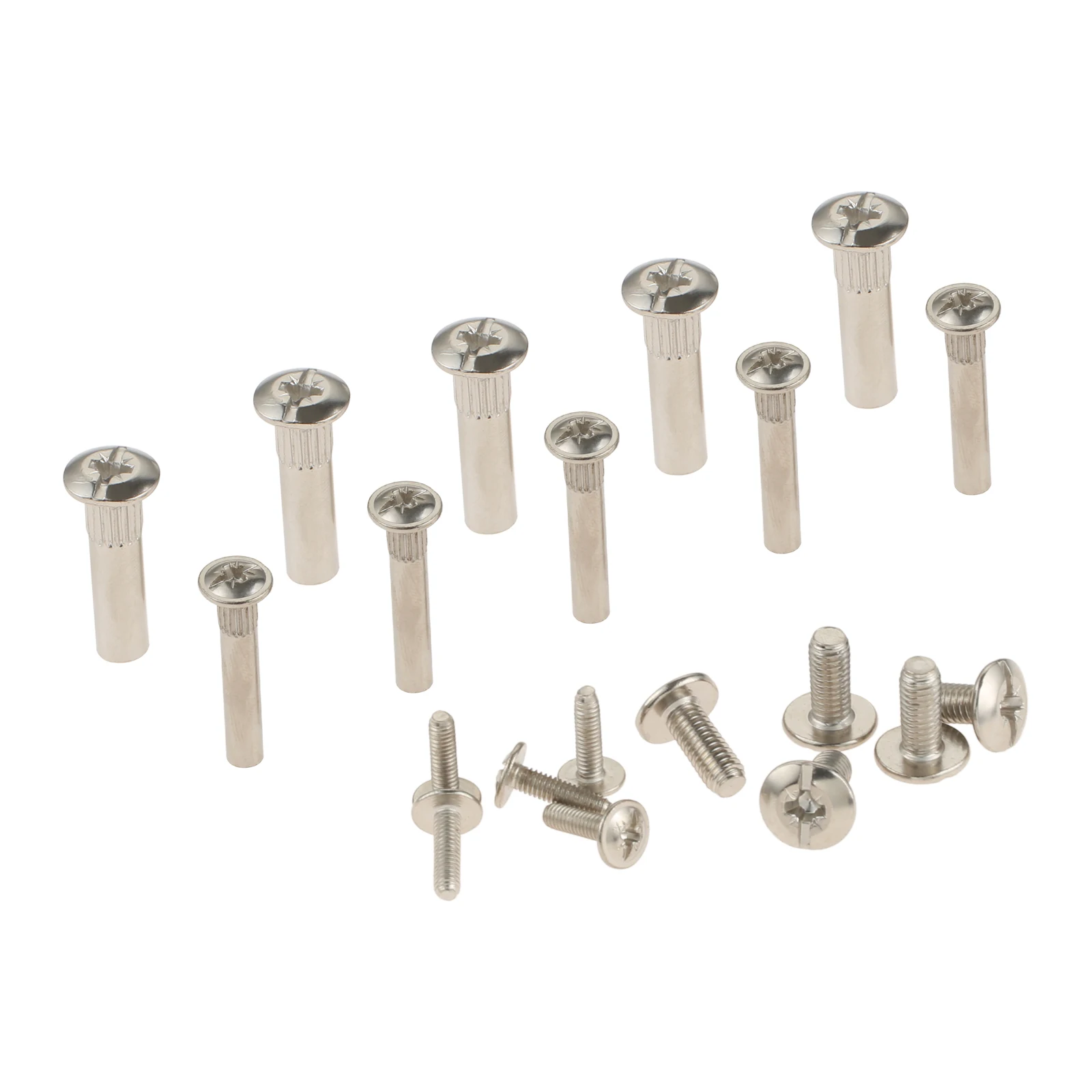 10Pcs Cabinet Wardrobe Butt Screws Snap Splint Nut Cross Tap Stud 5/8mm for Kitchen Furniture Cabinet Assembly Connectors Rivet