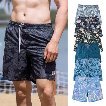 Pantaloncini da bagno da uomo SURFCUZ Beach pantaloncini da surf stampati in 3D con fiori pantaloncini ad asciugatura rapida con fodera in rete e tasche pantaloncini con tasche