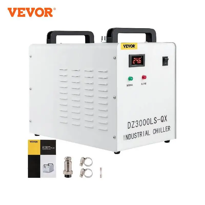 Vevor Cw-3000 Macchina Per Incisione Laser Chiller Thermolysis Raffreddatore D'Acqua Industriale 60W/80W Co2 Tubo Di Vetro Raffreddamento Mandrino Cnc