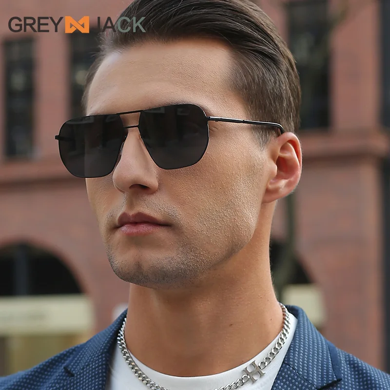 Gafas de sol polarizadas cruzadas para hombre, lentes de sol de doble haz  de Metal, con espejo de rana, a la moda, para exteriores, 2023