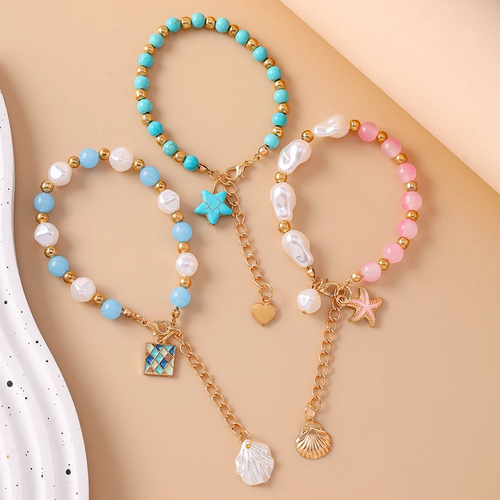 Aihua Sommer Strand Shell Seestern Armband Für Frauen Mädchen Böhmischen Perlen Einstellbare Armband Freundschaft Schmuck Geschenke