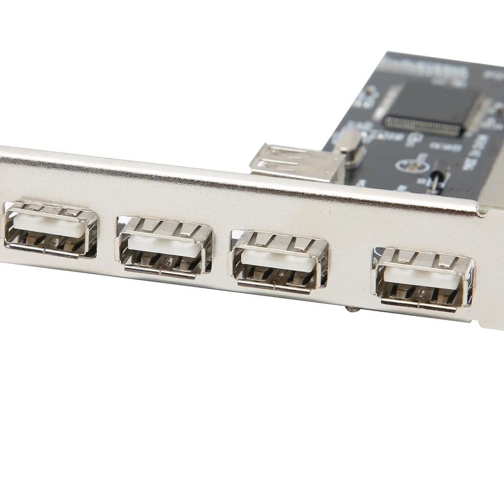 범용 5포트 USB2.0 PCI 확장 카드 고속 플러그 앤 플레이 Pcie 라이저 어댑터 USB 컨트롤러 호스트 컨트롤러