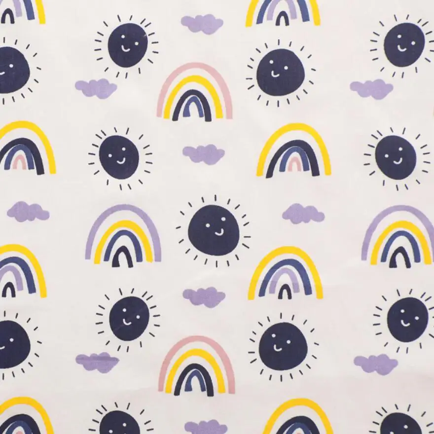 Cotton Fabric for DIY Patchwork, Handmade Cloth, Space Shuttle, Star, Rainbow Printed, Sewing Craft, Quilt, Baby Dress, tecido, - 5
