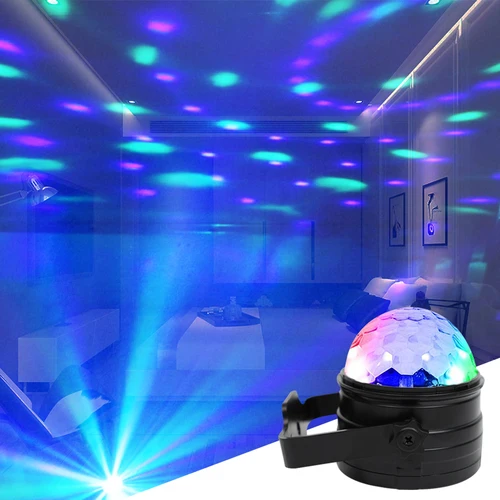 HCWE USB 미니 매직 볼 사운드 컨트롤 LED 조명 운반 브래킷, 디스코 자동차 UV 분위기 조명 장식, 가족 파티 조명 5