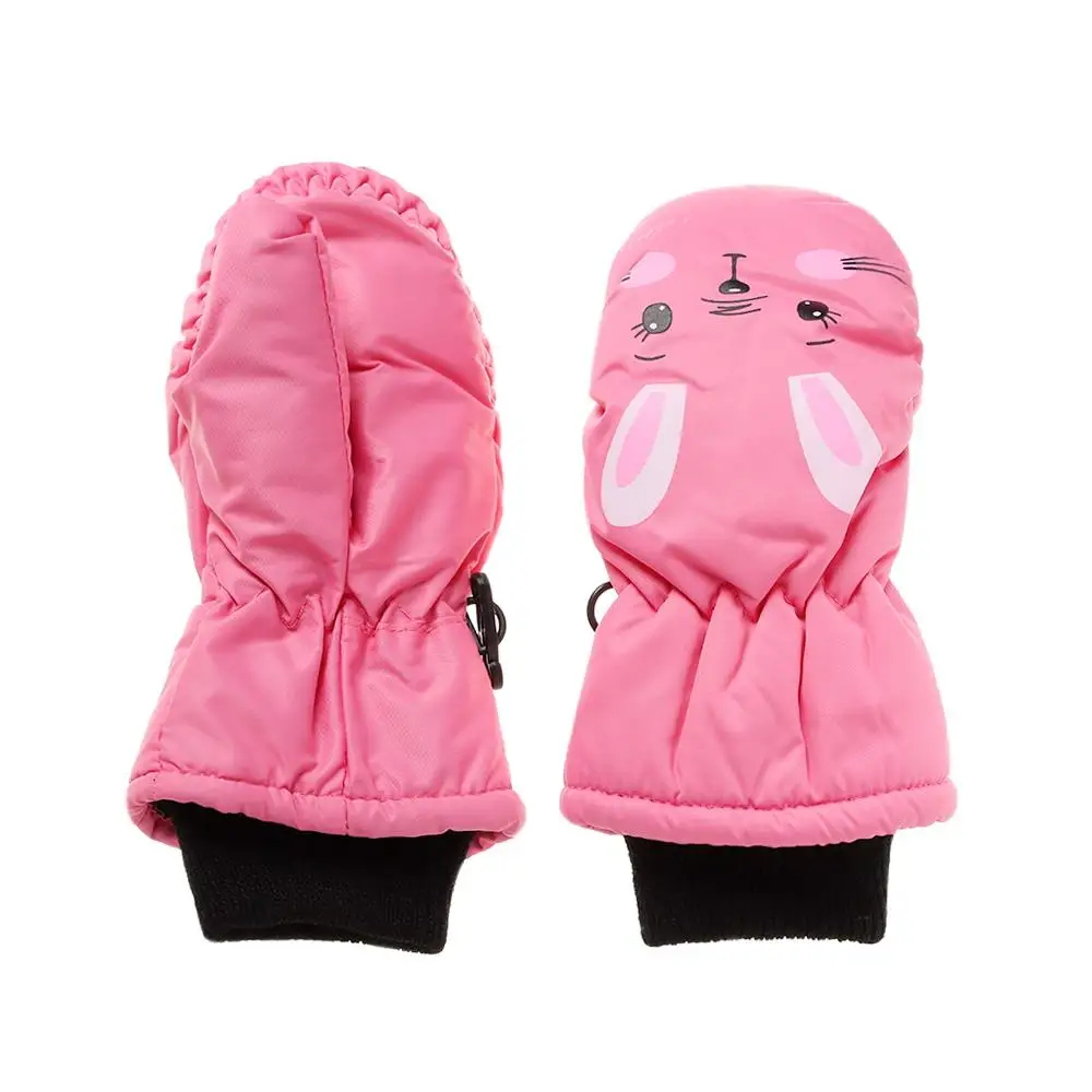 Kids Winter Ski Gloves Cute Cartoon Rabbit Warm Mittens Non-slip Waterproof Windproof Outdoor Sports For 0-5Y Boys Girls winter gloves ski gloves baby mittens