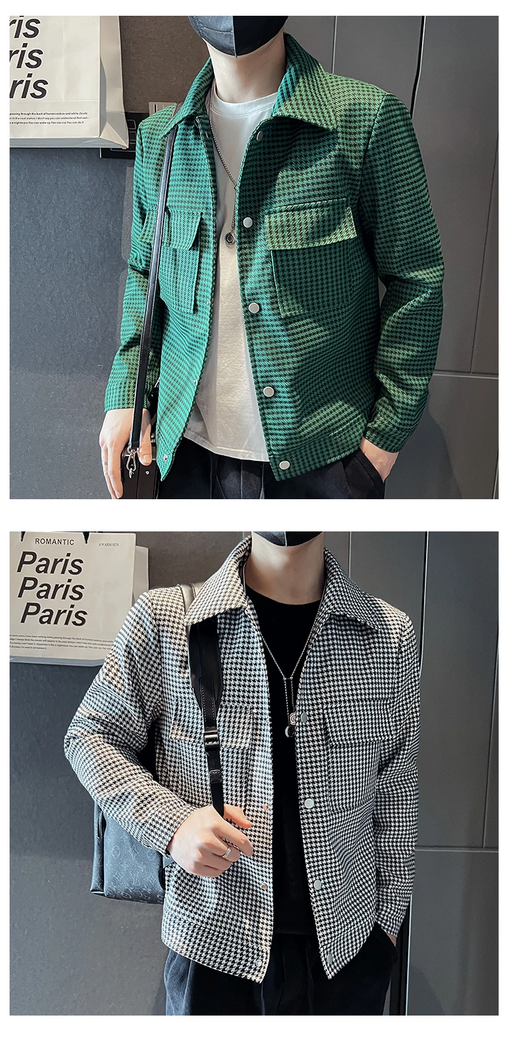 Casual slim fit plaid jacket in stylish design4