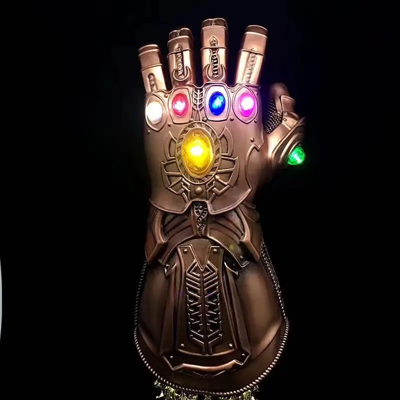 Cosplay 1/1 War Infinity Guanti Thanos Guanti Led Light Gem Stone Arm Costume Fancy Dress Party Anime Stage Show Puntelli Regalo