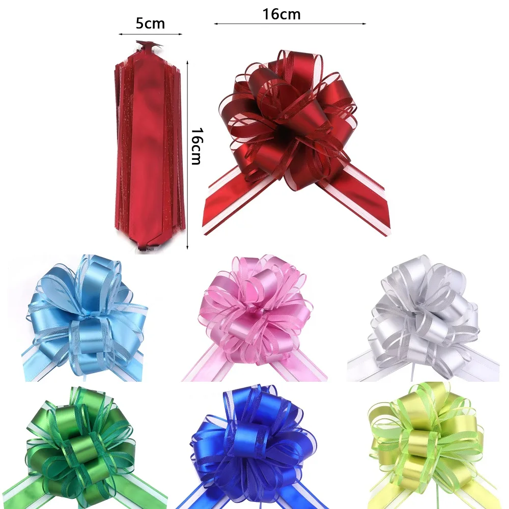 2/10Pcs Große Hochzeit Pull Bogen Bänder Blume Auto Stühle Dekoration Weihnachten Geschenk Wrap Verpackung Geburtstag Party Liefert hause Handwerk