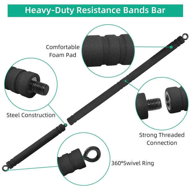 Multi Functional Portable Weighted Exercise Pilates Bar Non-slip Yoga Resistance Bar Stick with Beginner Workout Equipment 5