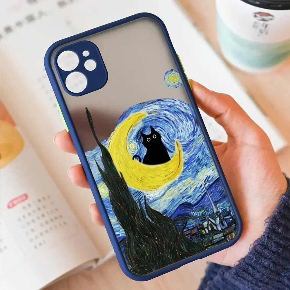 Vintage Van Gogh Cat Art Phone Case - Shockproof Hard Cover