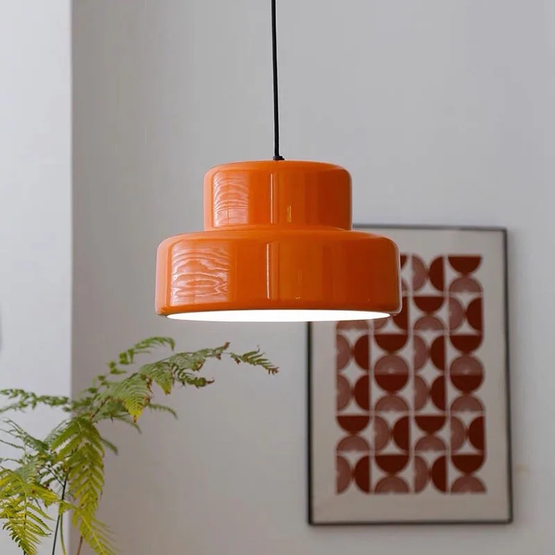 

Retro Simple Iron Pendant Lights Orange Suspension Lamps for Living Room Bedroom Restaurant Hotel Study Lamp Home Decor Lighting