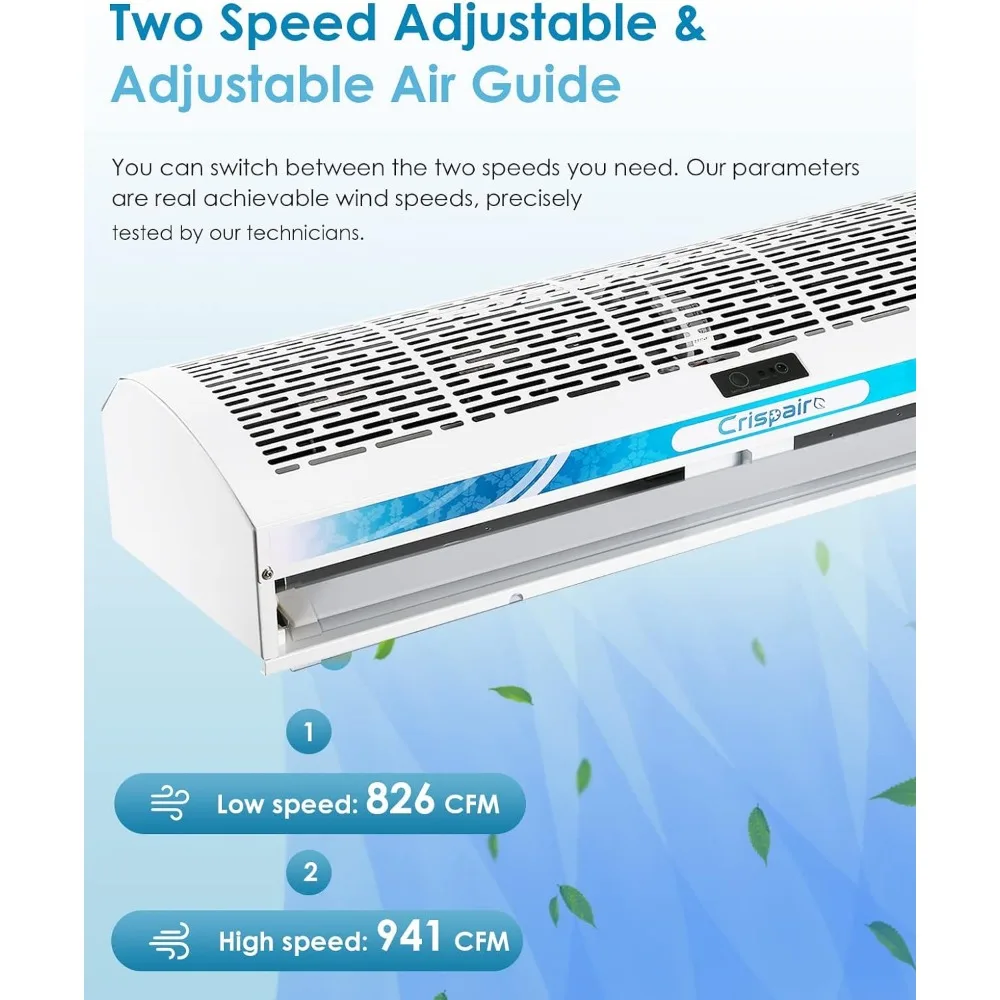 36'' Air Curtain 2 Speeds 2953 FPM Super Power Remote Control Included Uncooled & Unheated Commercial Indoor Easy-Install