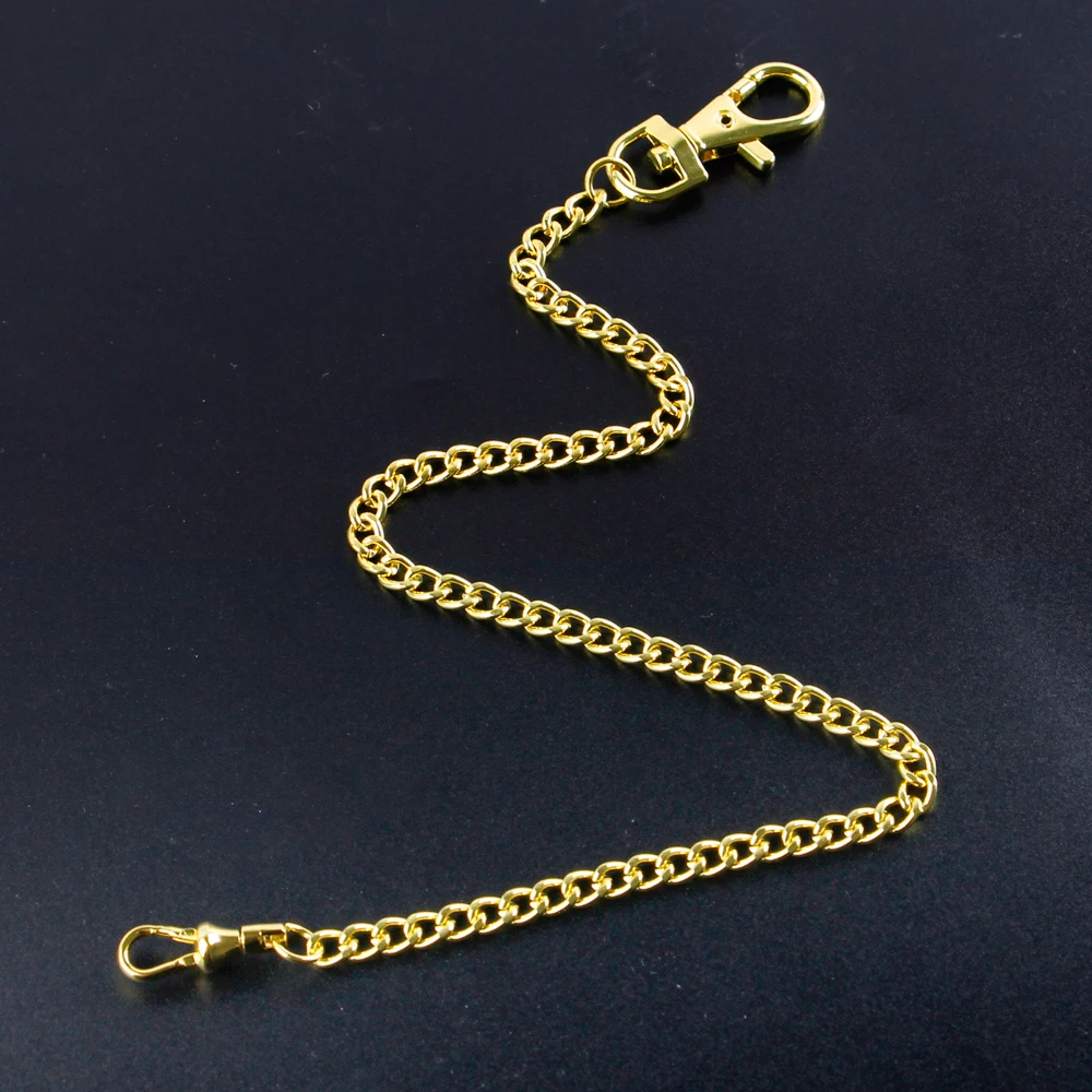 Men's 37.5cm Albert Pocket Watch Vest Chain with Circle Spring Clasp Vintage Metal Steel Accessory
