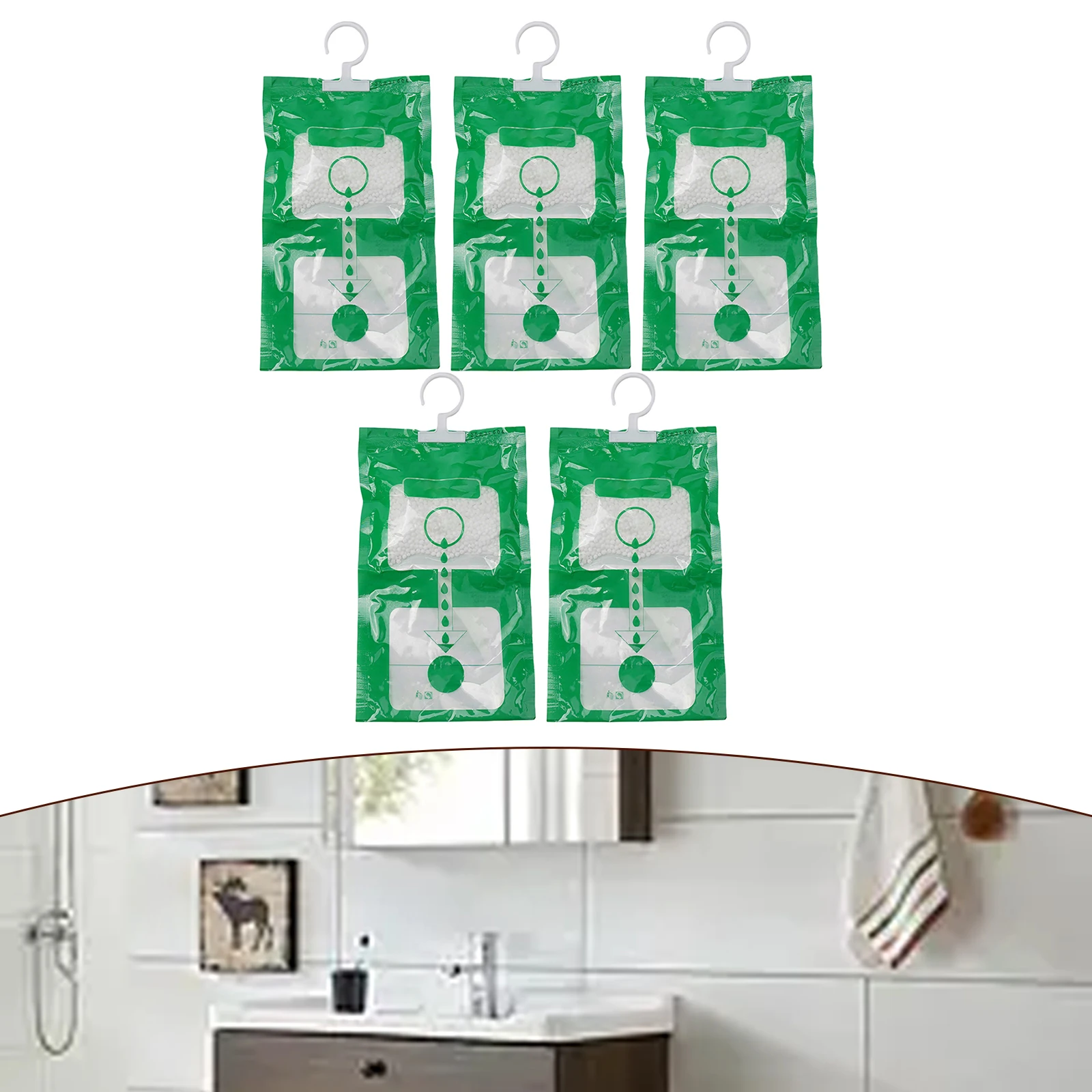 1/5 X Wardrobe Hangable Dehumidifier Bag Wardrobe Drying Bag Moisture Absorber Hanging Moldproof Antihumidity Bags 34*15cm silica gel desiccant,moisture absorber bag,moisture absorber,moisture absorbing bag,clothes dehumidifier