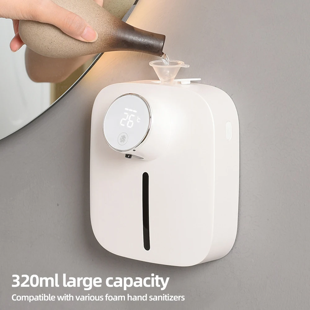 Automatic Soap Dispenser Wall-mounted Rechargeable Soap Foam Dispenser Digital Temperature Soap Dispenser Bathroom accessories 3