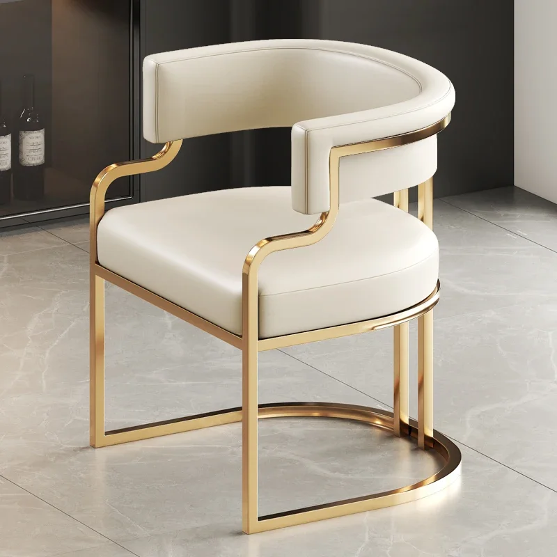 DesignerUniqueDiningChairsBeigeGoldLegsWaitingFashionSofa