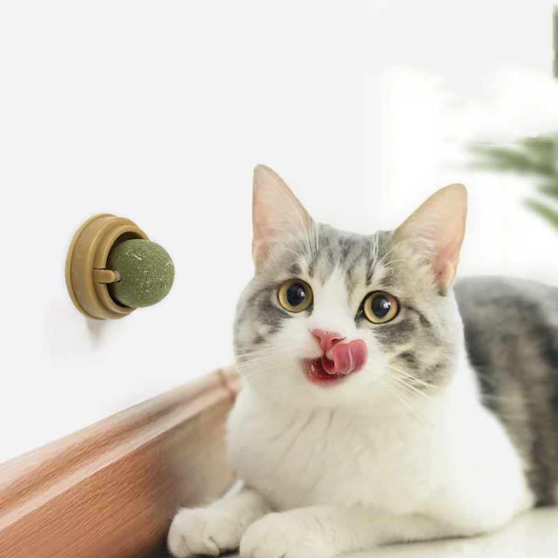 Catnip Snack Lick Candy Catnip Ball Vitamin Pudding Round Safe Cat Kitten Ragdoll Catnip Lollipop Nutrition Cat