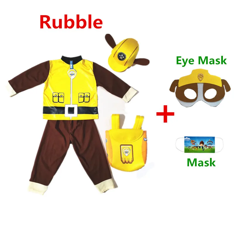 superhero cosplay costume kids cosplay costume Purim New Year Patrulla de garras cosplay costume kids boys Rocky Marshall Chase Skye Zuma Rubble party dresses clothing