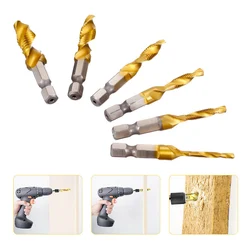 Mèches à tige hexagonale pour le travail du bois, 6 pièces, filetage de vis en acier rapide, outils manuels M3 M10 Twist, fraisage 