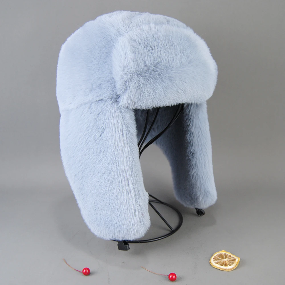 Light Blue Ushanka Hat with Ear Flaps M/L Supreme Ushanka Hat