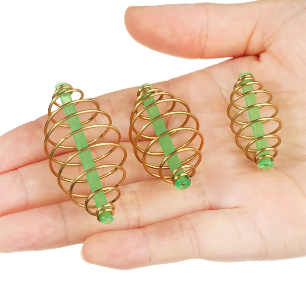 10Pcs 33/45/55mm Angeln Köder Käfig Frühling Locken Inline Hängen Tackle Edelstahl Angeln Feeder Falle korb Feeder Halter – Detail 3