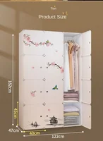Meubles de chambre à coucher pliables, garde-robe à assembler, armoires à vêtements durables en plastique, Psychde rangement simple et grand espace, nouveau style 4