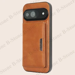 Leather Wallet Phone Case with Card Holder & Wireless Charging Compatibility - Google Pixel 8 Pro (Brown)