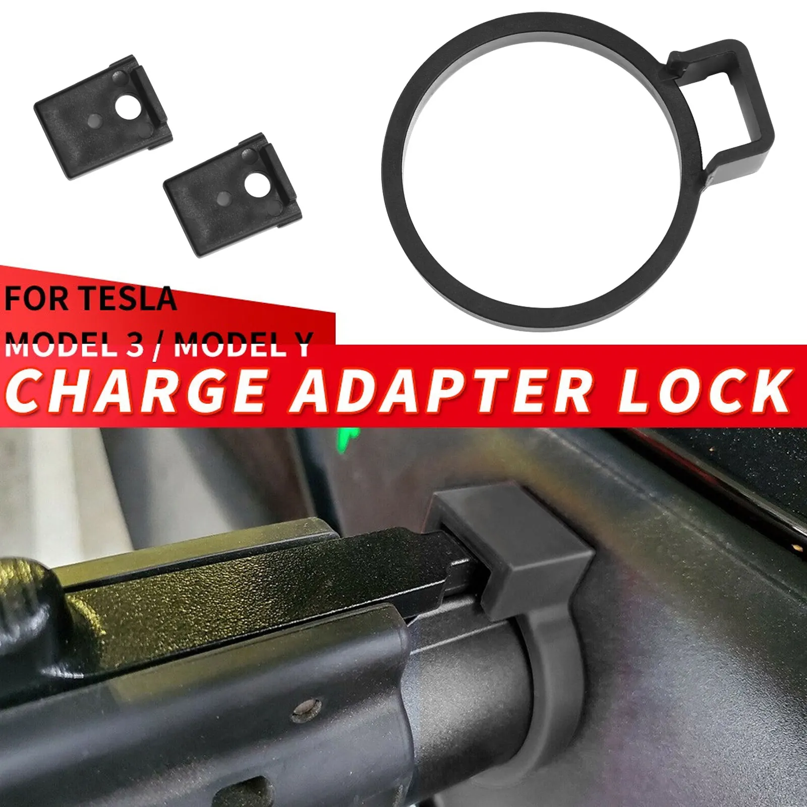 

J1772 Lock For Tesla Model 3 2022 Model Y Charge Adapter Charging Safety Protection Car Accessories Model3 ModelY 2021 2022 2019