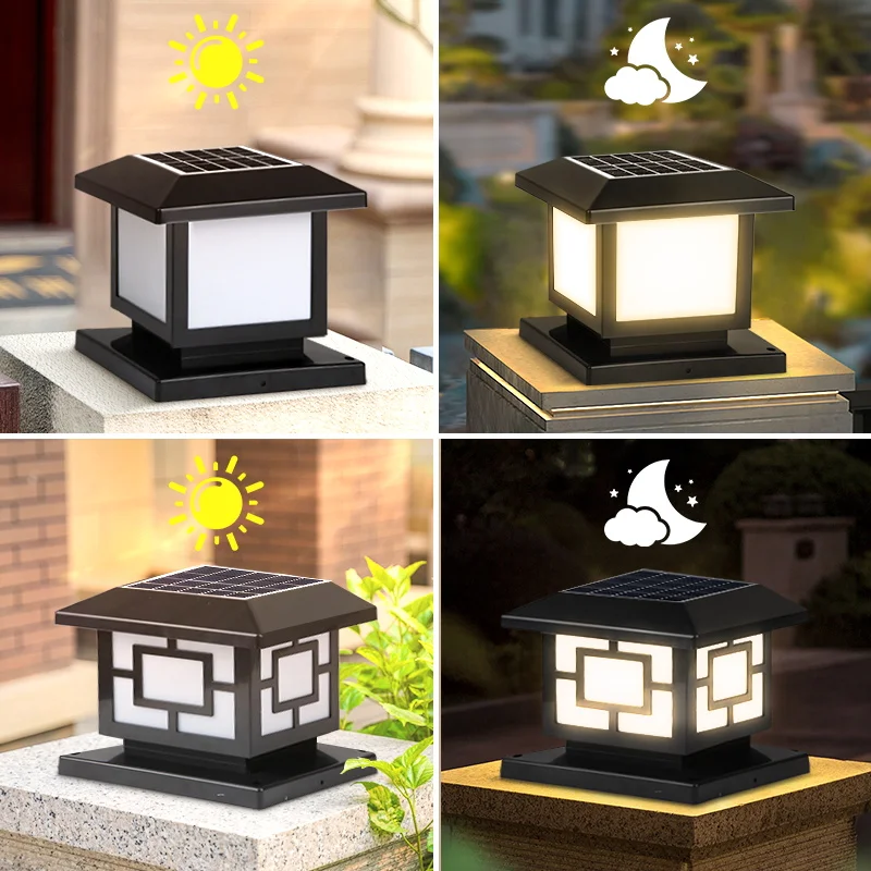 Outdoor Solar Lights Waterproof Sunlight Classical Style Remote Control LED Light Garden Corridor External Solar Power Lamp Led 5