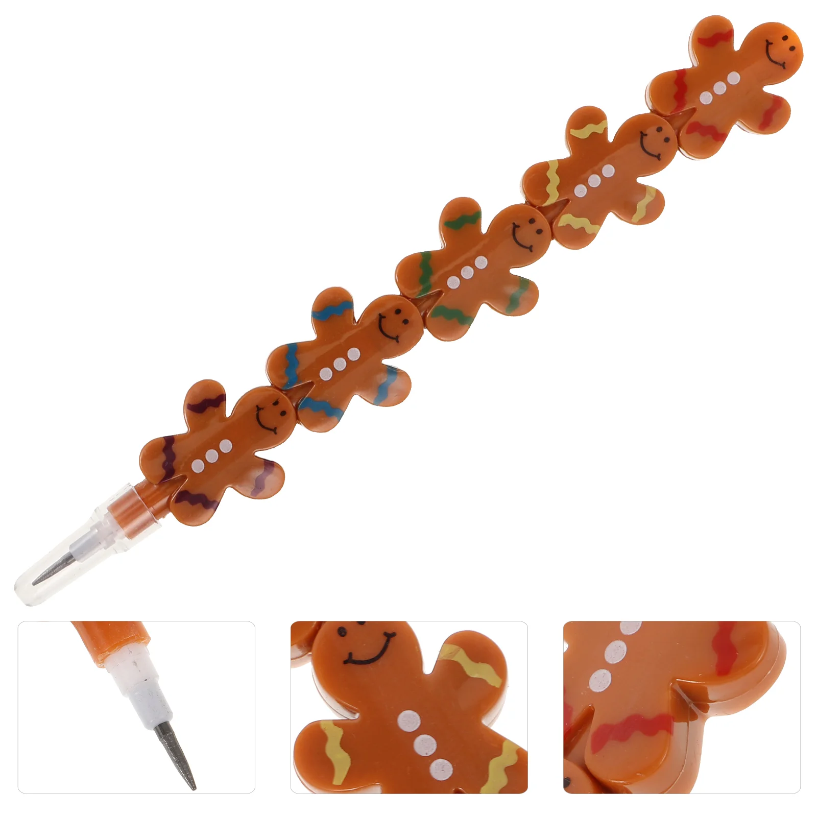 

Stacking Pencils Blocks Pencils Christmas Gingerbread Pencils Non-Sharpening Xmas Plastic Stackable Pencils (Light Brown)