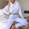 Fashion Trend Women's Wear, Long-sleeved Sports Casual Suit Waist Two-piece Set 4
