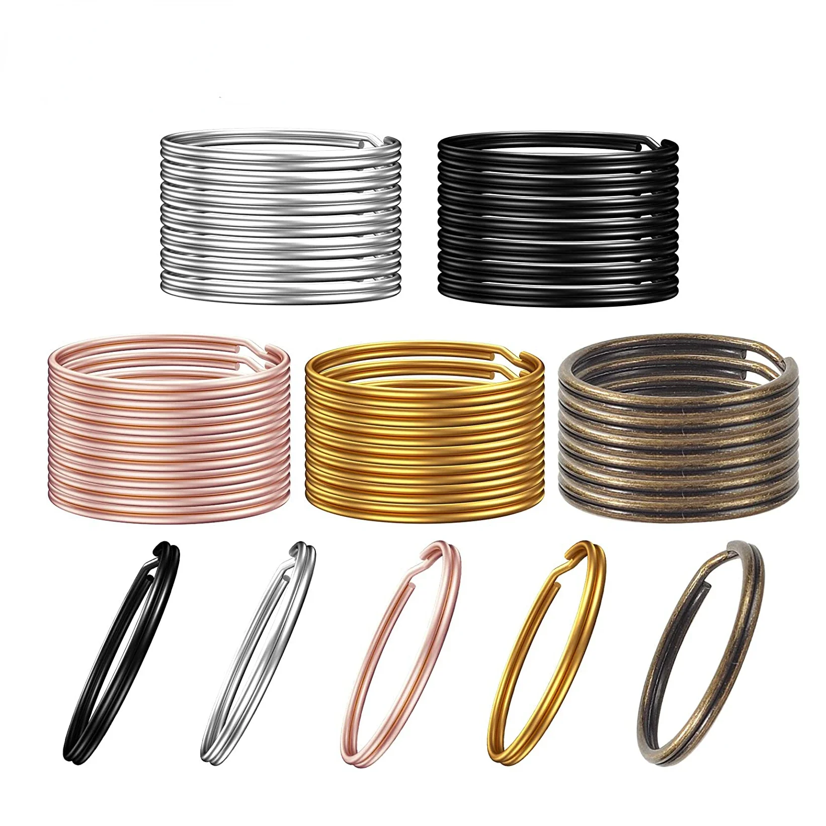 

100 шт., брелки для ключей из цинкового сплава, 12/15/20 мм