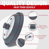 Couvercle anti-éclaboussures pour micro-ondes, couvercle en verre de 10.5 pouces, couvercle de plaque pliable de 9 pouces, couvercle de protection contre les éclaboussures en Silicone, couvercle de four à micro-ondes 3