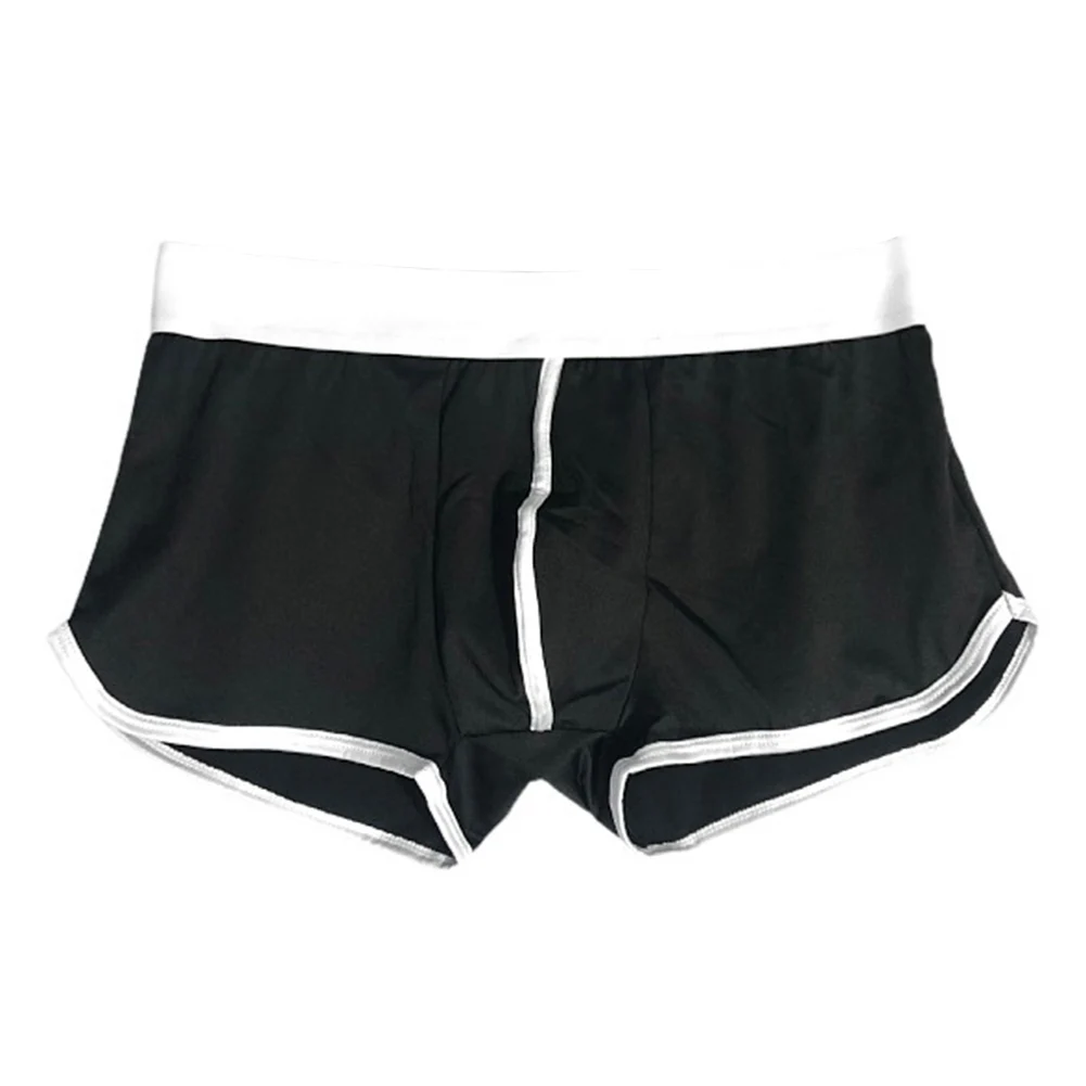 

Men Sexy Ice Silk Comfortable Soft Boxers Shorts Middle Waist Briefs Solid Casual Loose Underpants Breathable Panties Underwear