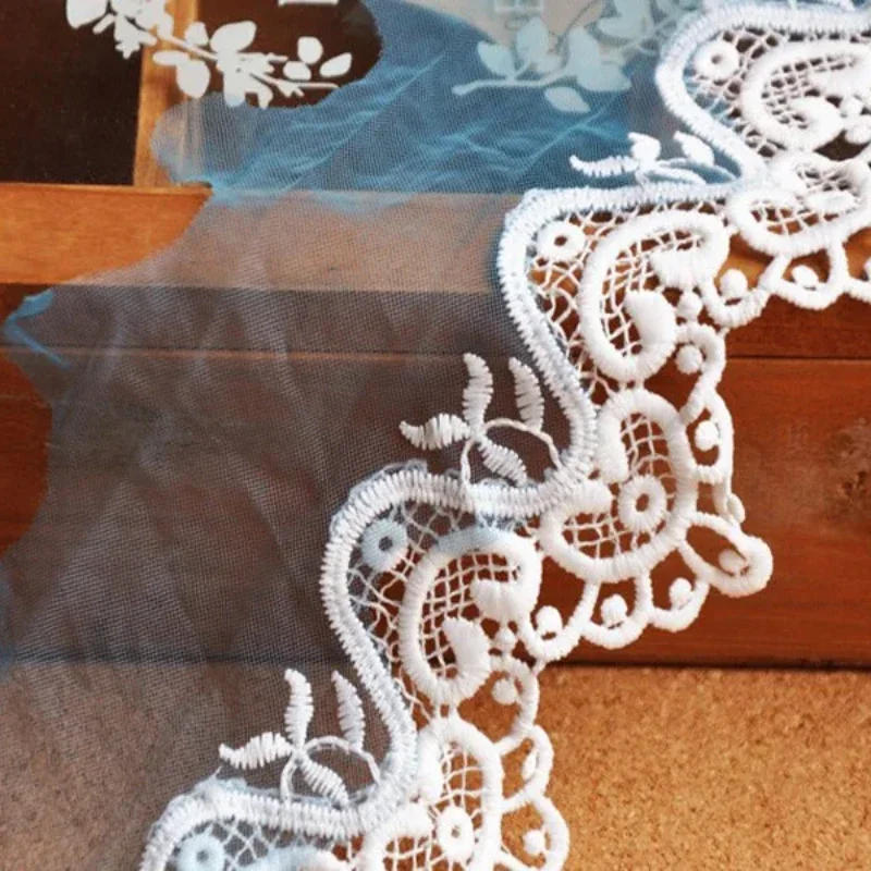 4 Metri Di Tulle Ricamato Con Fiori – Bordo In Pizzo Per Sposa, Cucito Fai Da Te, Tessuto Abbigliamento