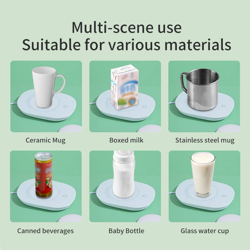 1 PCS heated coffee coaster Electric Heated Coffee Mug Heating Coaster Home Office Milk Tea Water Heating Mat Smart Thermostatic Warmer Pad