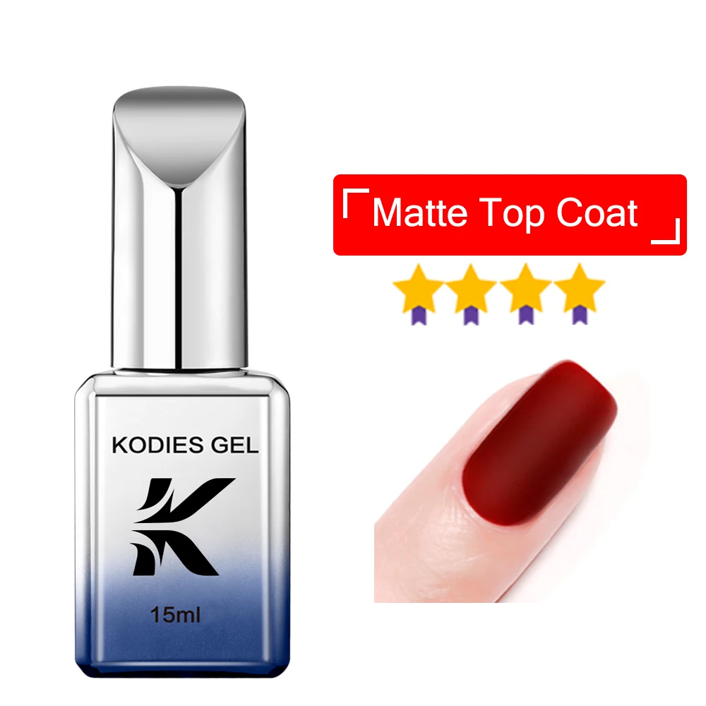 gel nail polish gel nail varnish KODIES GEL Matte Top Coat UV Gel Nail Polish Clear Velvet Frosted Matt Gel Finish Cover Semi Permanent UV Manicure Nails Art