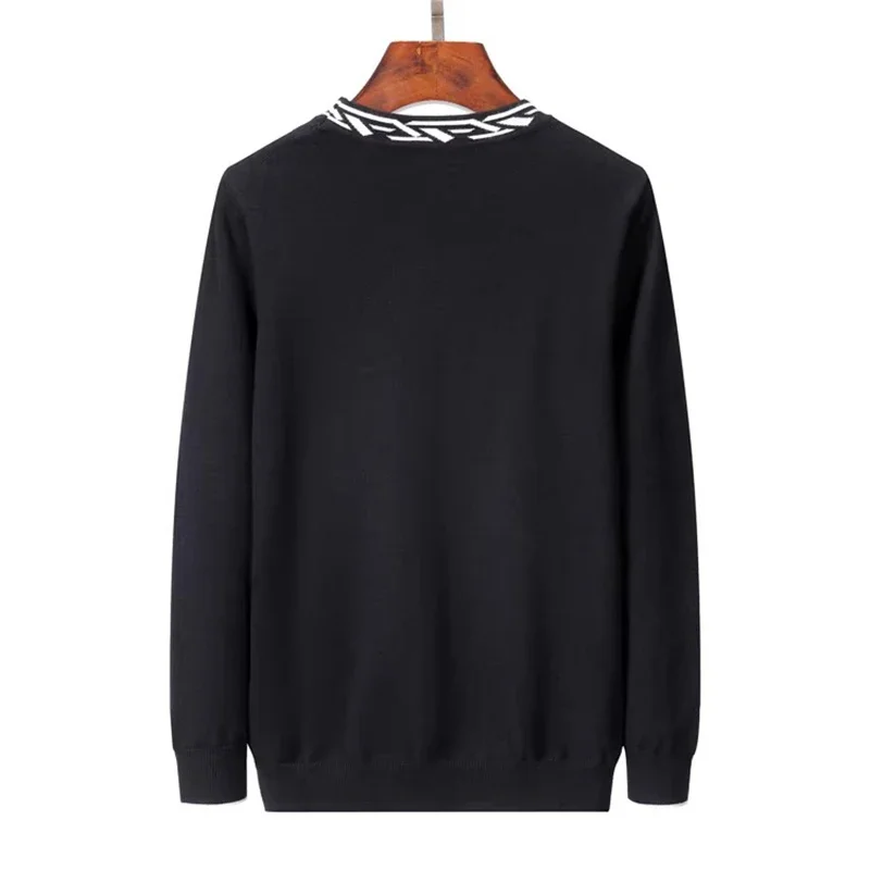 

Новинка, модные осенне-зимние модели, мужской свитер, классический однотонный Полосатый пуловер, модный роскошный брендовый мужской свитер