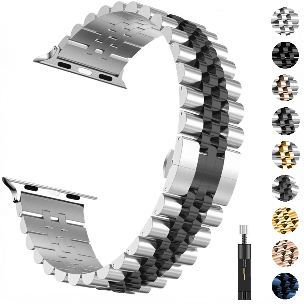 

Metal Strap for Apple Watch Bands 45mm 41mm 49mm 44mm 40mm 42mm 38mm Stainless Steel Bracelet iWatch Series Ultra 8 7 SE 6 5 4 3