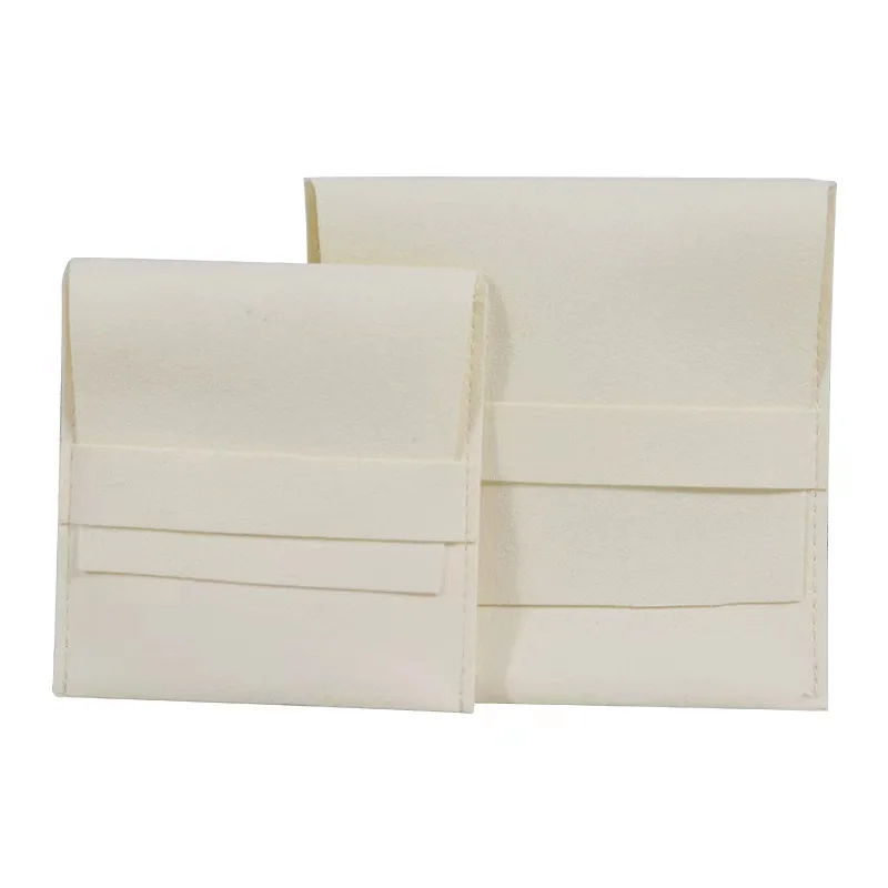 20pcs/lot Fold Envelope Bags Double-sided Microfiber Velvet Jewelry Pouches Earrings Necklaces Drawstring Bag Customize Logo