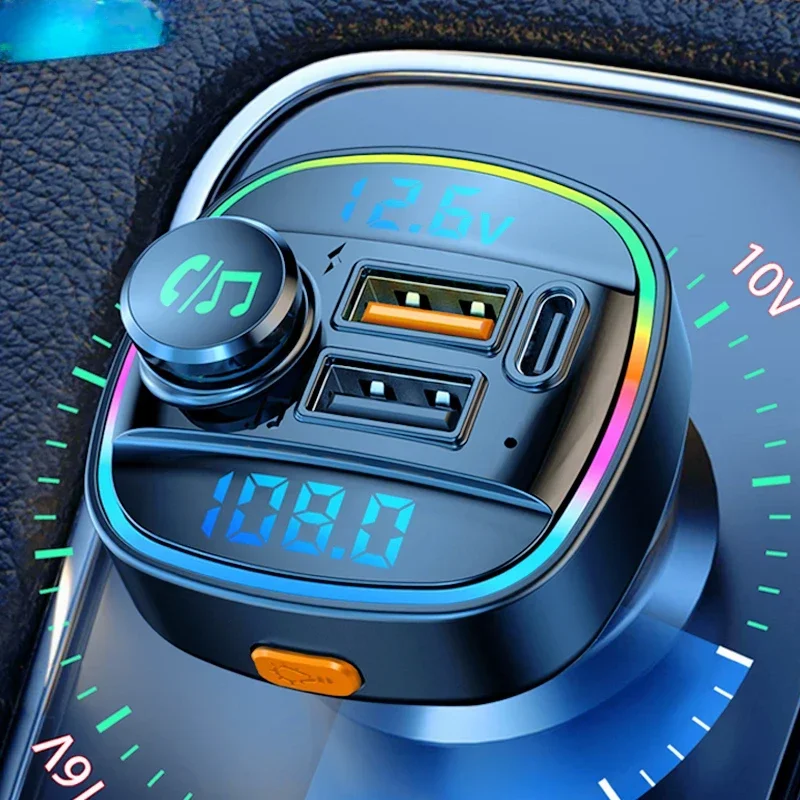 Car Bluetooth MP3 Player Hands-free Bluetooth Call Lossless Sound Quality PD/QC3.0 Fast Charging Car MP3 Acetaldehyde USBCharger