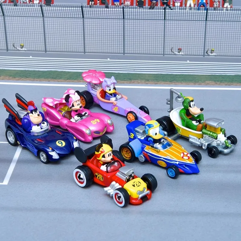 

Disney Original Cartoon Card Alloy Mickey Donald Duck Car Model Racing Sailing Car Hobbies Collection Gift