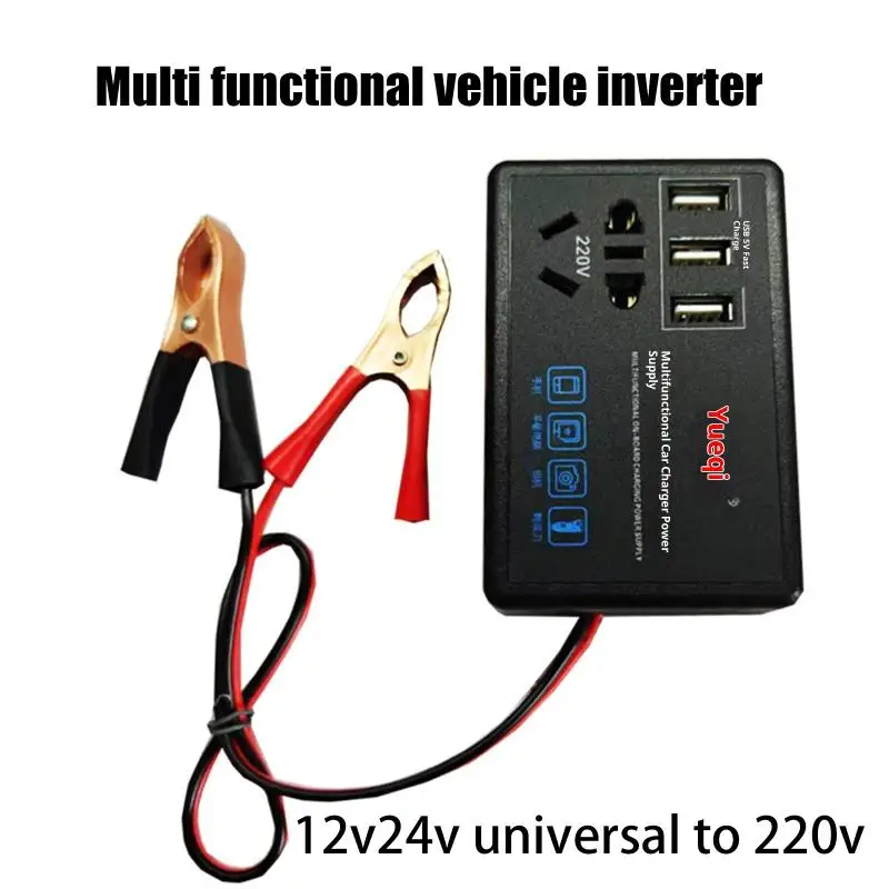 Convertitore di potenza per auto dotato di porta USB; Converte 12 V/24 V a 220 V; Perfetto per caricare camper e camion.