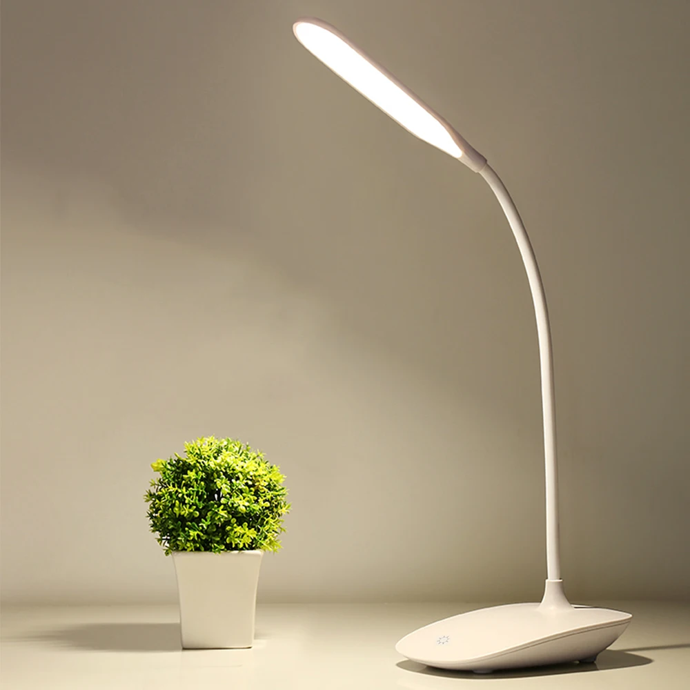 

Flexible LED Stand Desk Lamp Modern 18650 Battery Touch Switch USB Reading Study Light Table Lamps for Schoolchild Bedroom