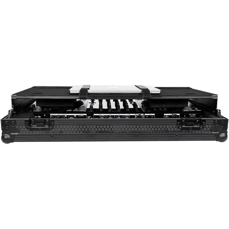 Black DJ Flight Case DDJ-FLX10 Laptop Platform & Wheels