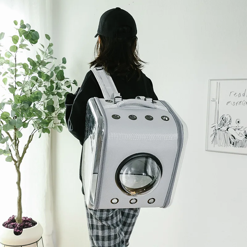 Portable Cat And Dog Bag Cat Bag Backpack Go Out Winter  Warm Transparent Breathable Foldable Travel Pet Bag