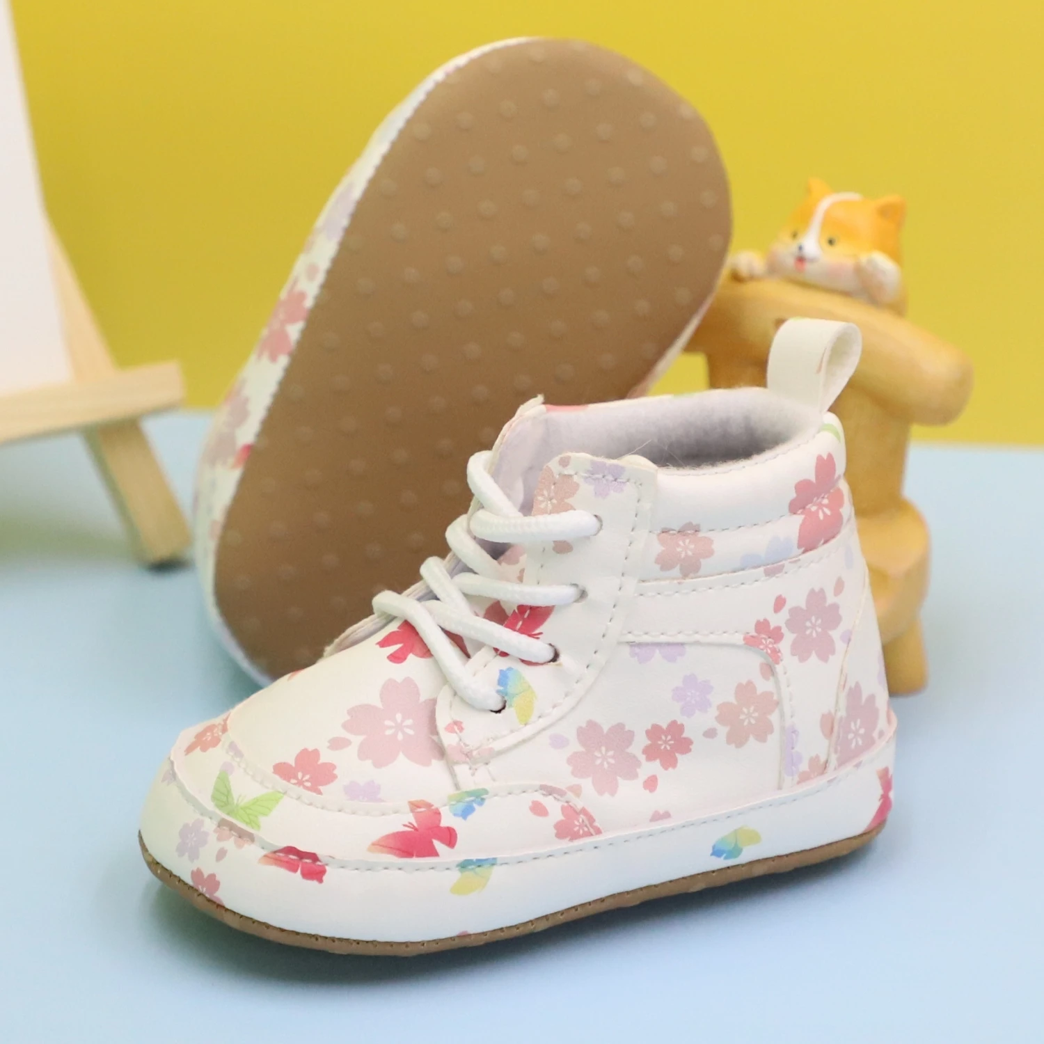 Baby Toddler Shoes, Printed Butterfly Style Baby Girl Toddler Sneakers, Fashionable Non-Slip and Anti-Kick, Autum and Winter 5